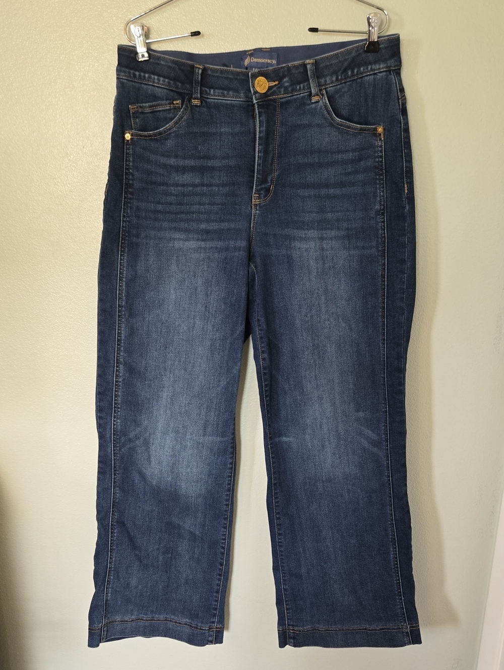 Democracy | Wide Leg Dark Wash Ab Solution Jeans Size 14W